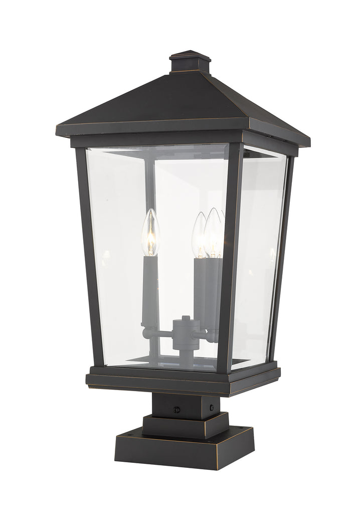 Z-Lite Canada - 568PHXLS-SQPM-ORB - Three Light Outdoor Pier Mounted Fixture - Beacon - Oil Rubbed Bronze