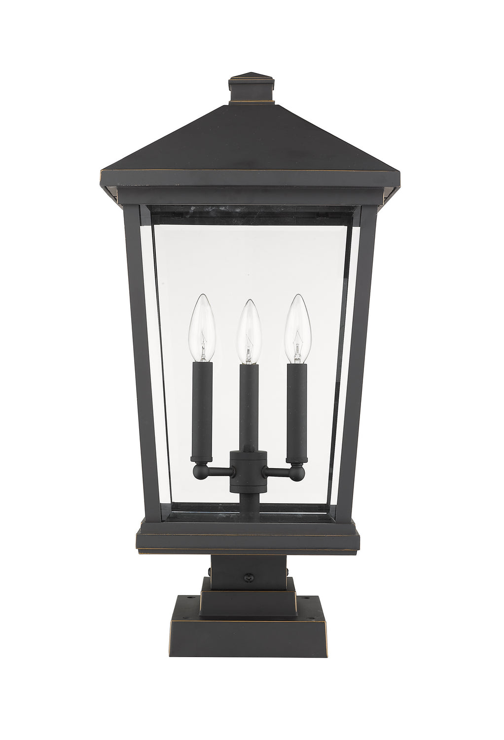 Z-Lite Canada - 568PHXLS-SQPM-ORB - Three Light Outdoor Pier Mounted Fixture - Beacon - Oil Rubbed Bronze