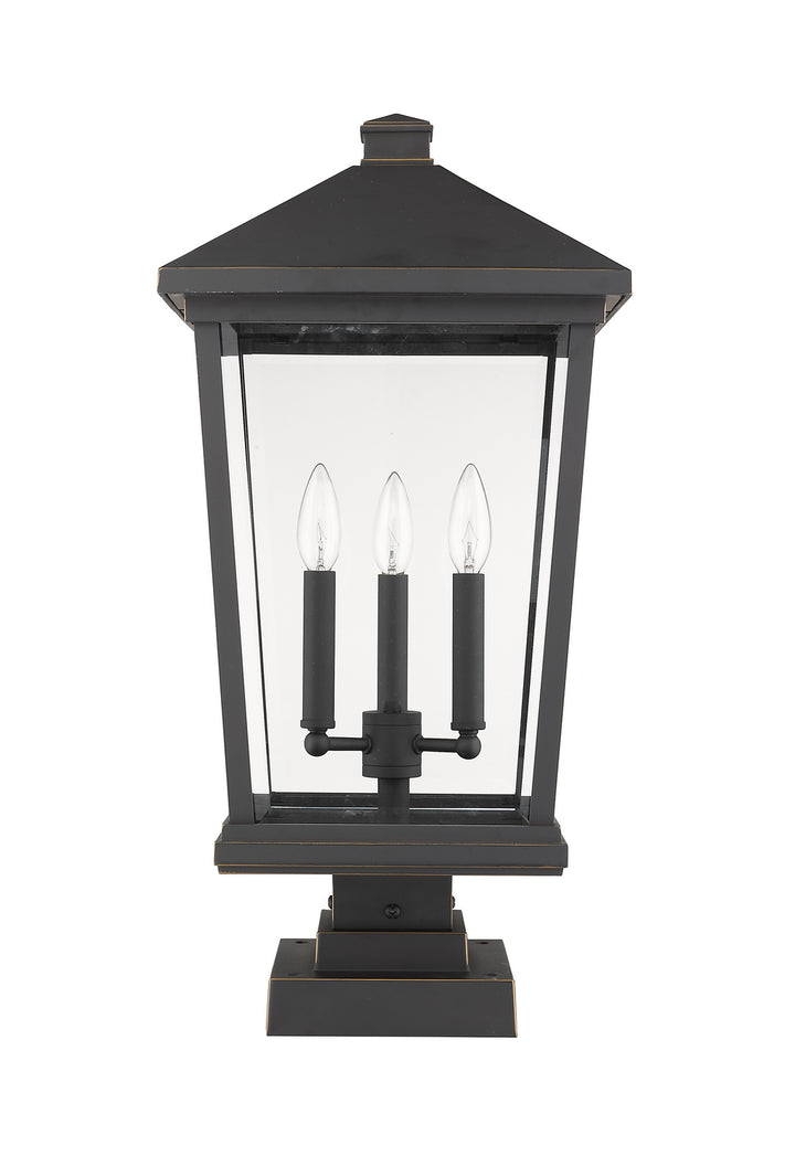 Z-Lite Canada - 568PHXLS-SQPM-ORB - Three Light Outdoor Pier Mounted Fixture - Beacon - Oil Rubbed Bronze