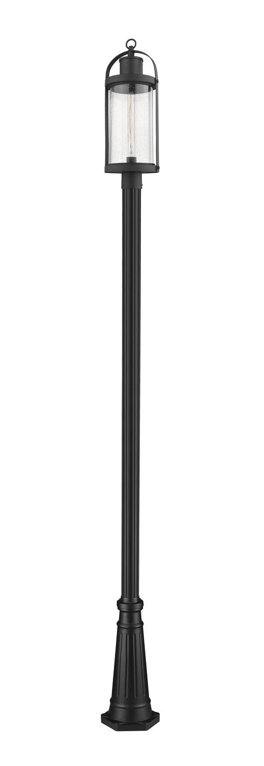 Roundhouse One Light Outdoor Post Mounted Fixture in Black - available from The Lighting Shoppe, trusted by Canadian homeowners