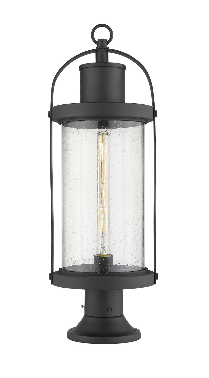 Roundhouse One Light Outdoor Pier Mounted Fixture in Black - available from The Lighting Shoppe, trusted by Canadian homeowners