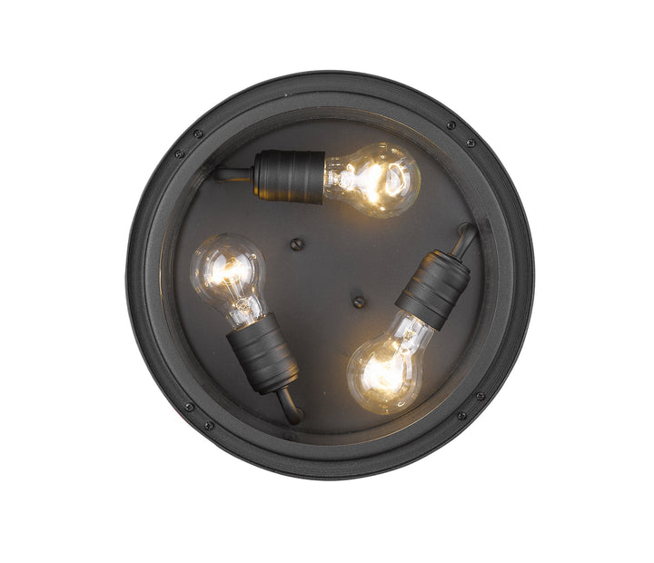 Z-Lite Canada - 570F-BK - Three Light Outdoor Flush Mount - Jordan - Black