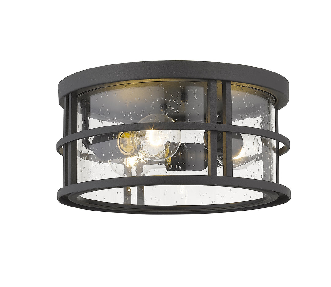 Jordan Three Light Outdoor Flush Mount in Black - available from The Lighting Shoppe, trusted by Canadian homeowners