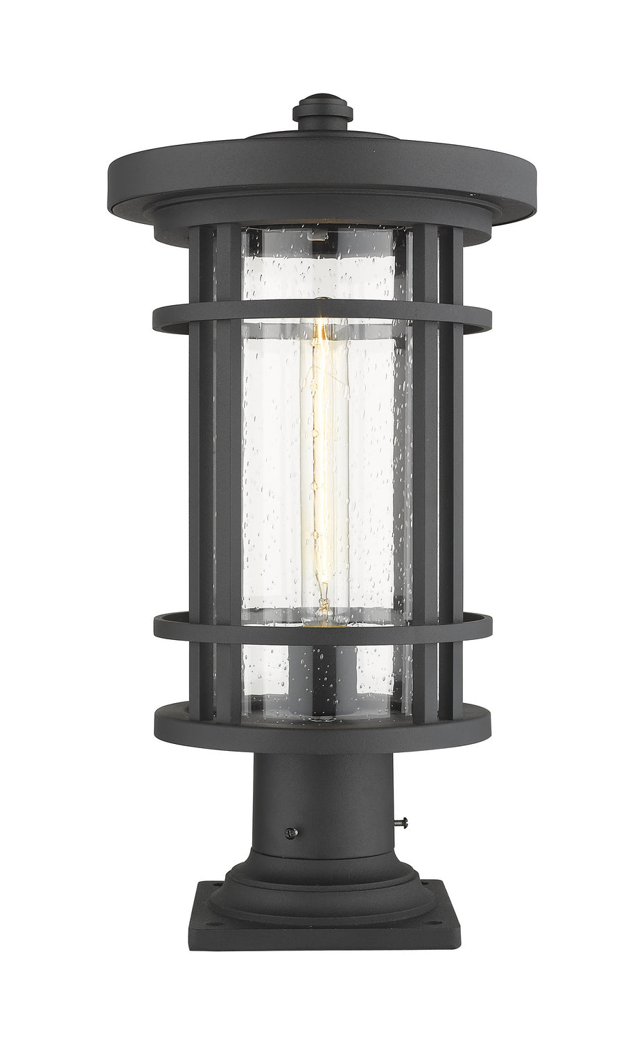 Jordan One Light Outdoor Pier Mounted Fixture in Black - available from The Lighting Shoppe, trusted by Canadian homeowners