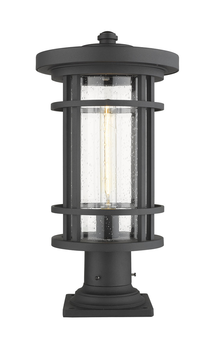 Jordan One Light Outdoor Pier Mounted Fixture in Black - available from The Lighting Shoppe, trusted by Canadian homeowners
