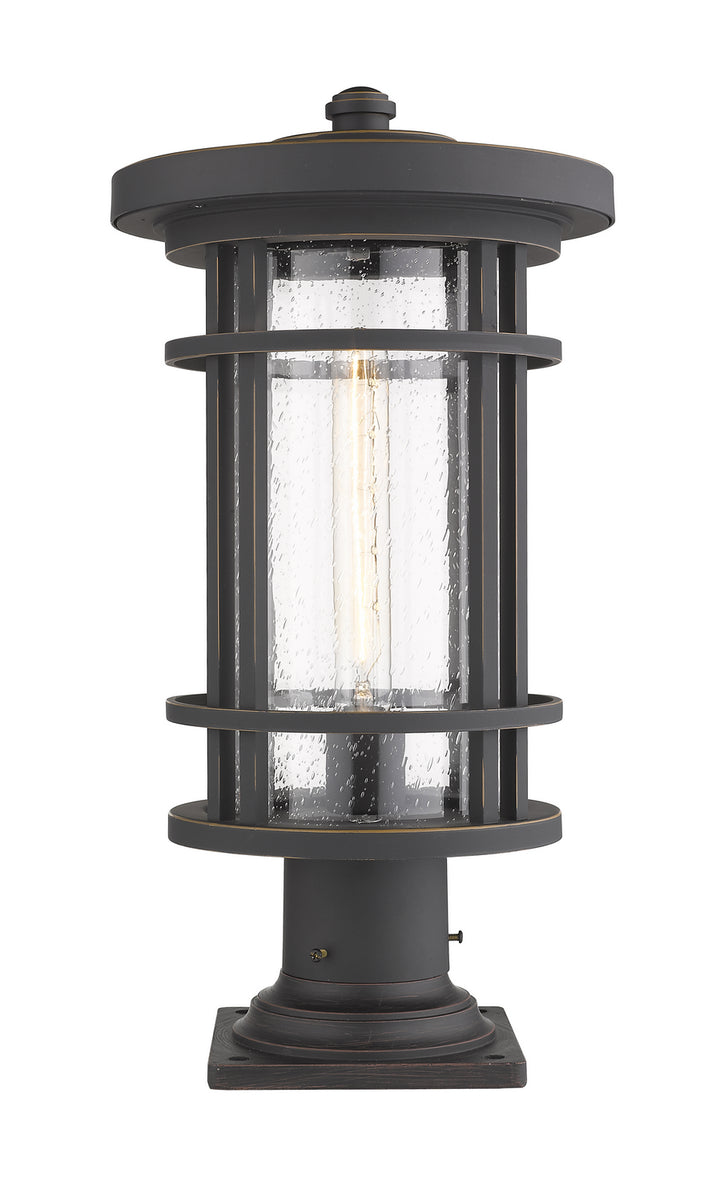 Jordan One Light Outdoor Pier Mounted Fixture in Oil Rubbed Bronze - available from The Lighting Shoppe, trusted by Canadian homeowners
