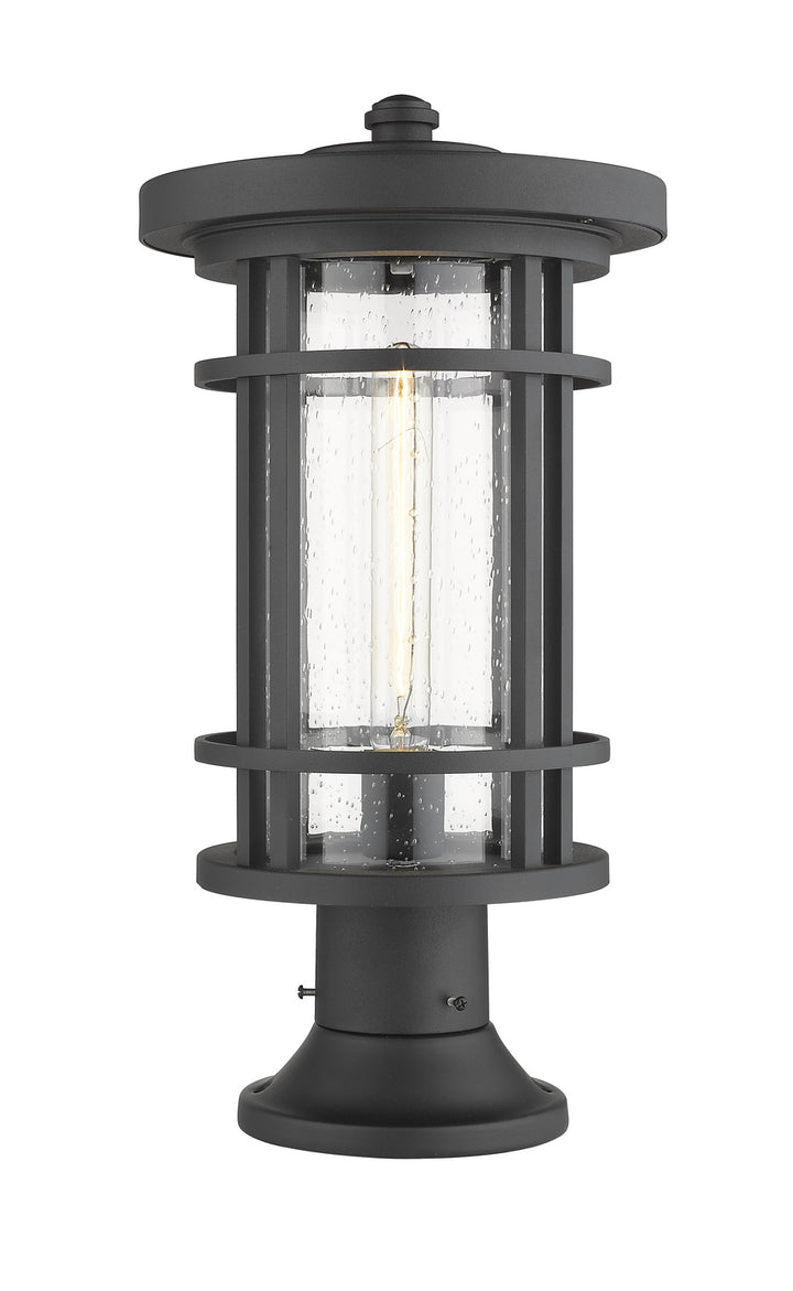 Jordan One Light Outdoor Pier Mounted Fixture in Black - available from The Lighting Shoppe, trusted by Canadian homeowners