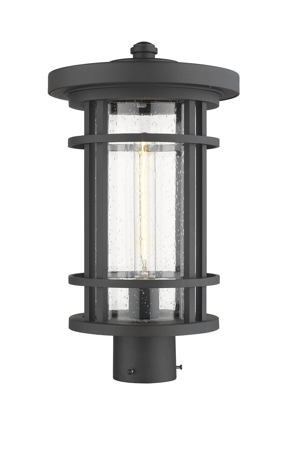 Jordan One Light Outdoor Post Mount Fixture in Black - available from The Lighting Shoppe, trusted by Canadian homeowners