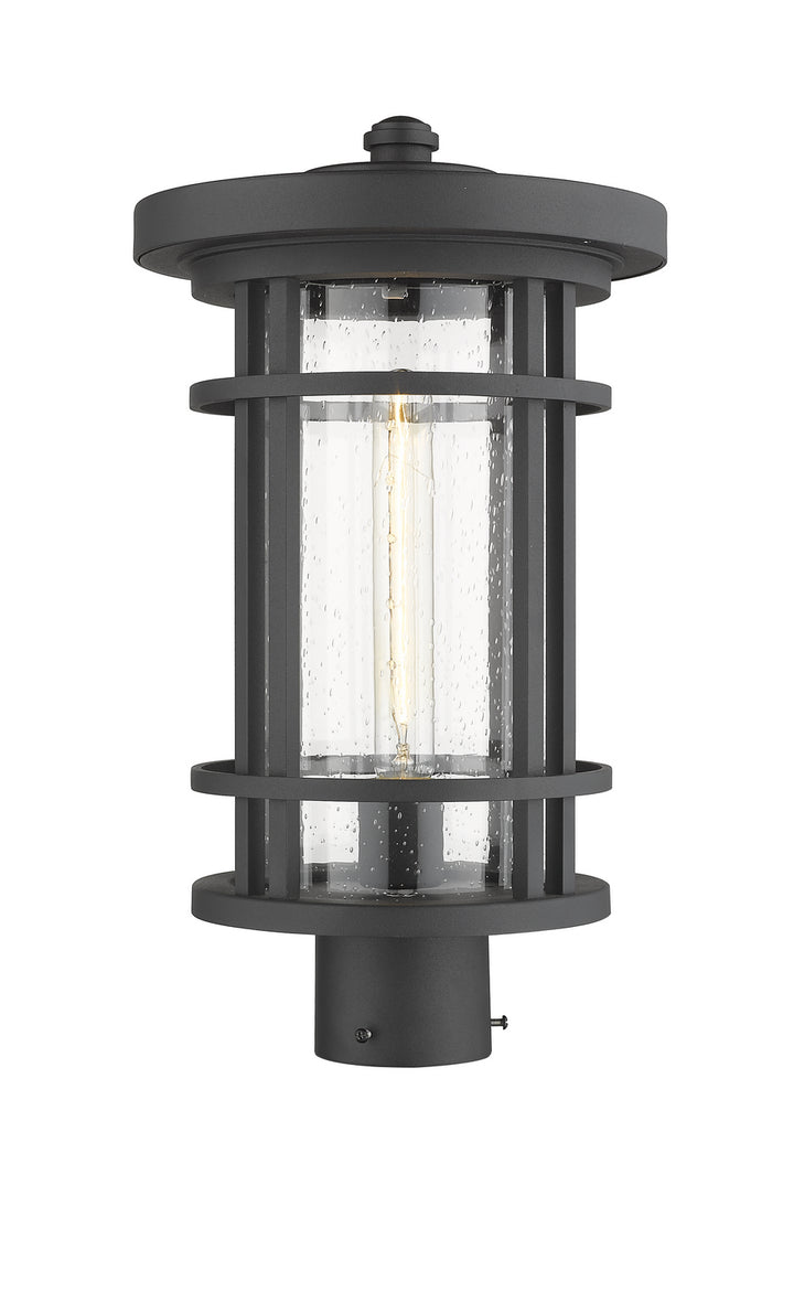 Jordan One Light Outdoor Post Mount Fixture in Black - available from The Lighting Shoppe, trusted by Canadian homeowners