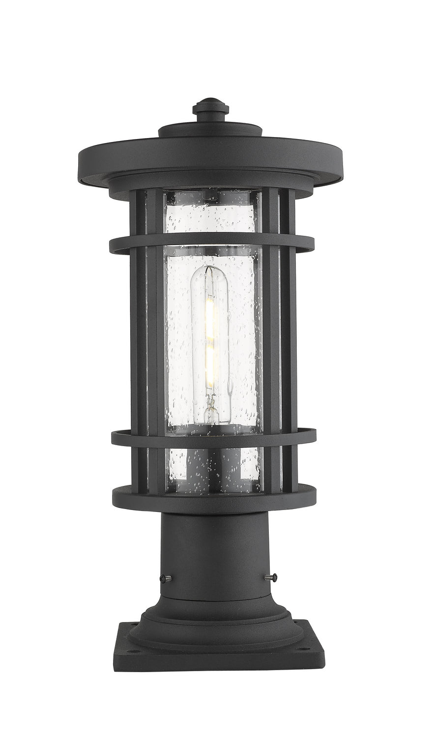 Jordan One Light Outdoor Pier Mounted Fixture in Black - available from The Lighting Shoppe, trusted by Canadian homeowners