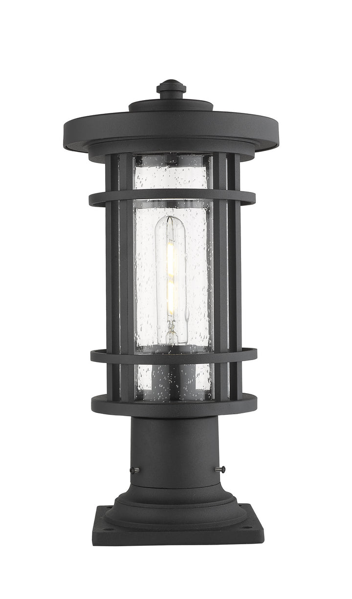 Jordan One Light Outdoor Pier Mounted Fixture in Black - available from The Lighting Shoppe, trusted by Canadian homeowners