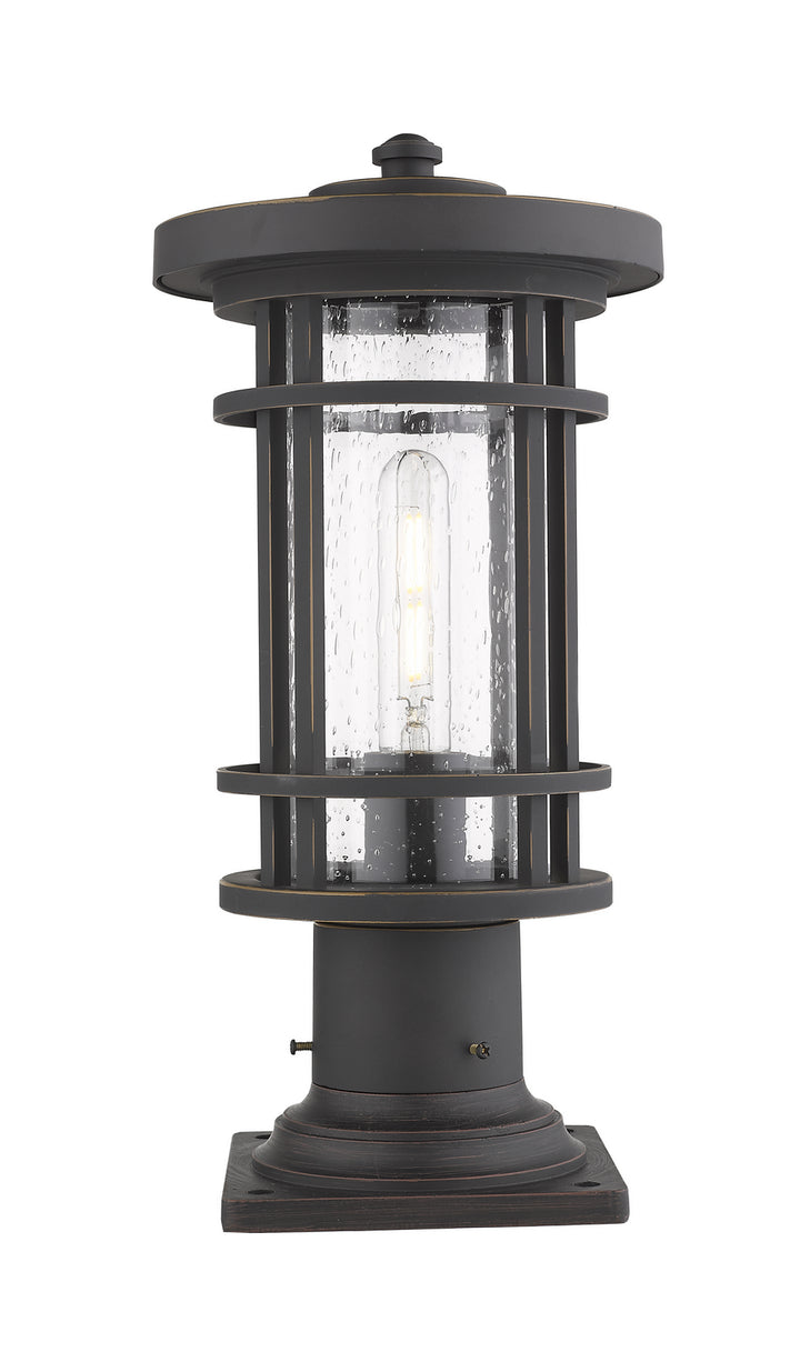 Jordan One Light Outdoor Pier Mounted Fixture in Oil Rubbed Bronze - available from The Lighting Shoppe, trusted by Canadian homeowners