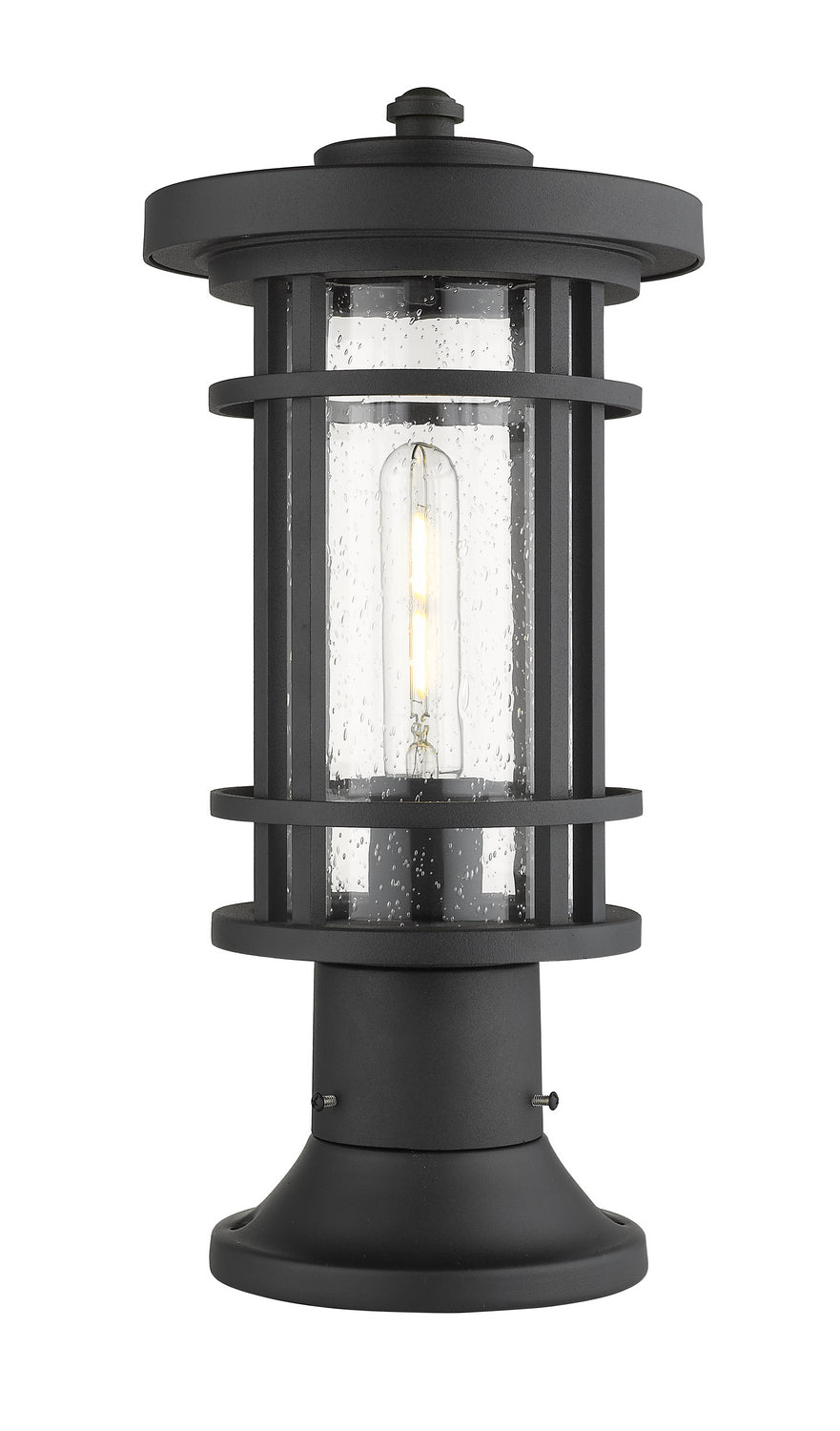 Jordan One Light Outdoor Pier Mounted Fixture in Black - available from The Lighting Shoppe, trusted by Canadian homeowners