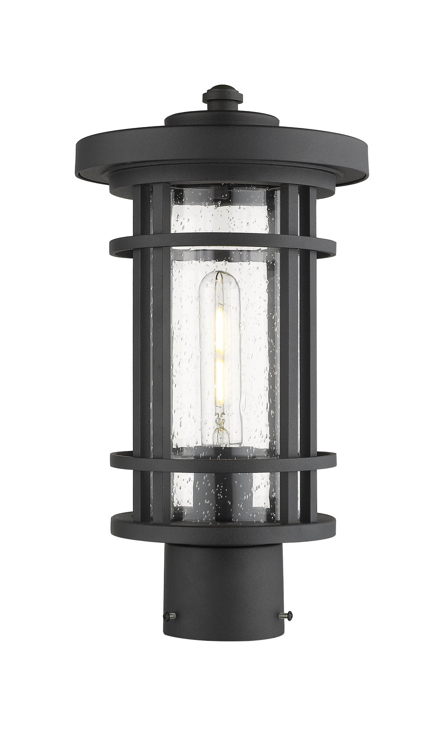 Jordan One Light Outdoor Post Mount Fixture in Black - available from The Lighting Shoppe, trusted by Canadian homeowners