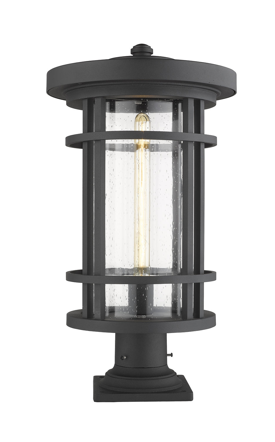Jordan One Light Outdoor Pier Mounted Fixture in Black - available from The Lighting Shoppe, trusted by Canadian homeowners