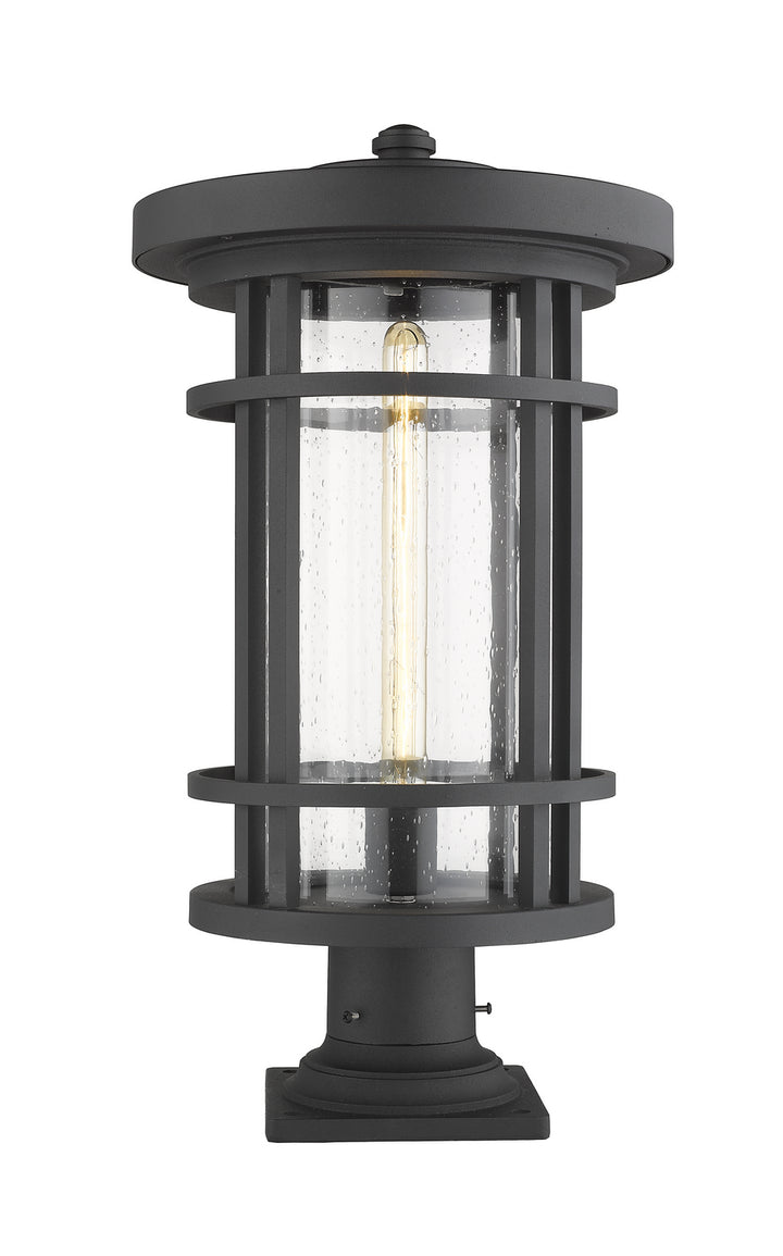 Jordan One Light Outdoor Pier Mounted Fixture in Black - available from The Lighting Shoppe, trusted by Canadian homeowners