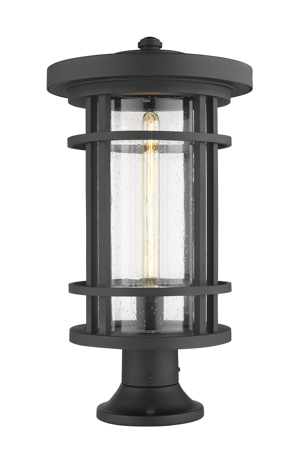 Jordan One Light Outdoor Pier Mounted Fixture in Black - available from The Lighting Shoppe, trusted by Canadian homeowners