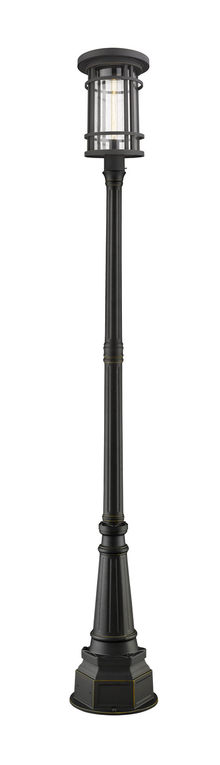 Jordan One Light Outdoor Post Mounted Fixture in Oil Rubbed Bronze - available from The Lighting Shoppe, trusted by Canadian homeowners