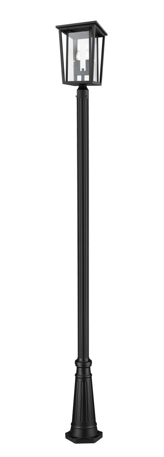 Seoul Two Light Outdoor Post Mounted Fixture in Black - available from The Lighting Shoppe, trusted by Canadian homeowners