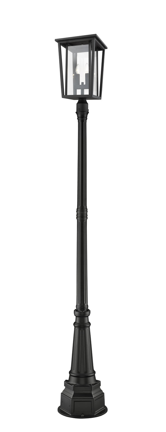 Seoul Two Light Outdoor Post Mounted Fixture in Black - available from The Lighting Shoppe, trusted by Canadian homeowners