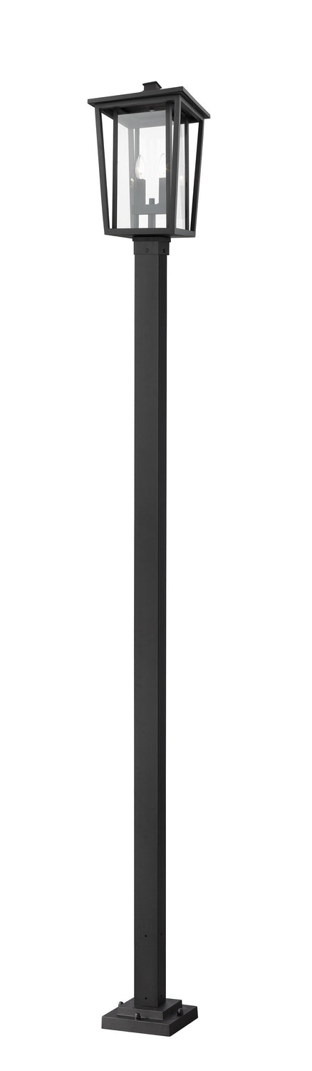 Seoul Two Light Outdoor Post Mounted Fixture in Black - available from The Lighting Shoppe, trusted by Canadian homeowners