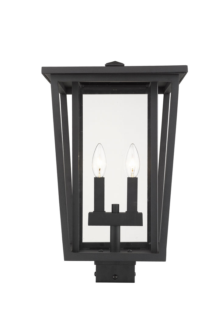 Seoul Two Light Outdoor Post Mount Fixture in Black - available from The Lighting Shoppe, trusted by Canadian homeowners