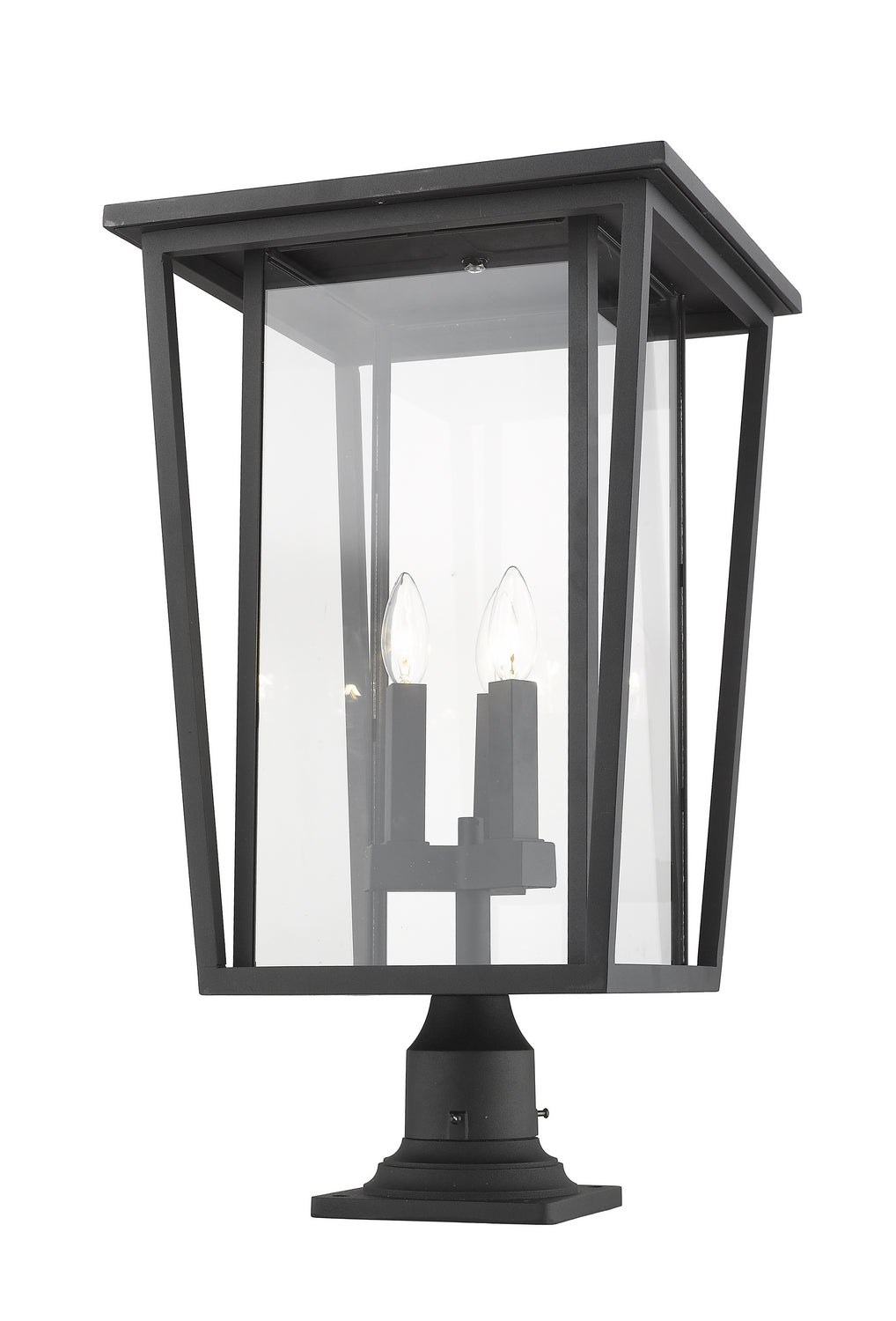 Seoul Three Light Outdoor Pier Mounted Fixture in Black - available from The Lighting Shoppe, trusted by Canadian homeowners
