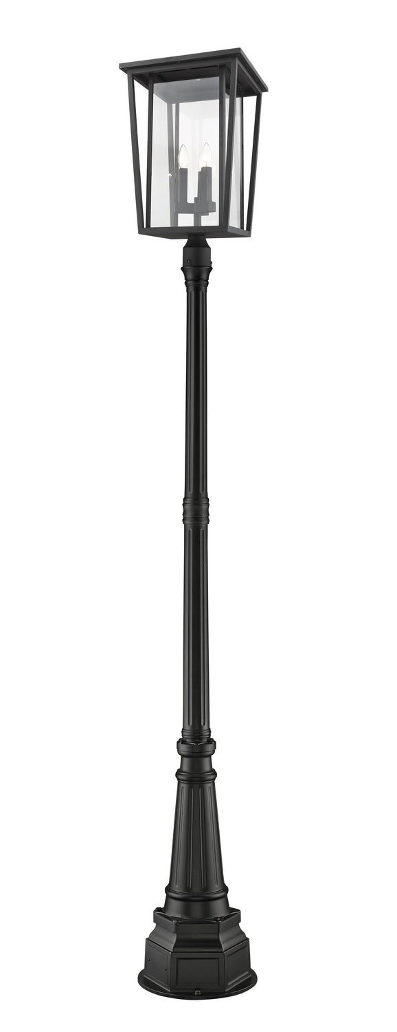 Seoul Three Light Outdoor Post Mounted Fixture in Black - available from The Lighting Shoppe, trusted by Canadian homeowners
