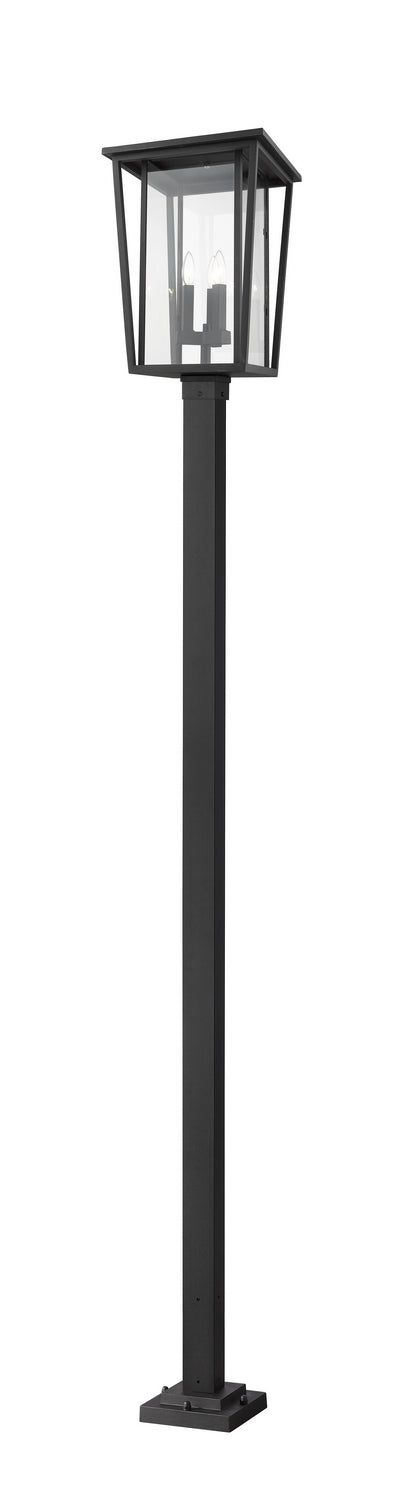 Seoul Three Light Outdoor Post Mounted Fixture in Black - available from The Lighting Shoppe, trusted by Canadian homeowners