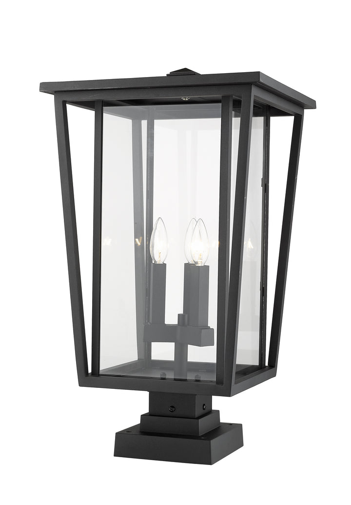 Z-Lite Canada - 571PHXLS-SQPM-BK - Three Light Outdoor Pier Mounted Fixture - Seoul - Black