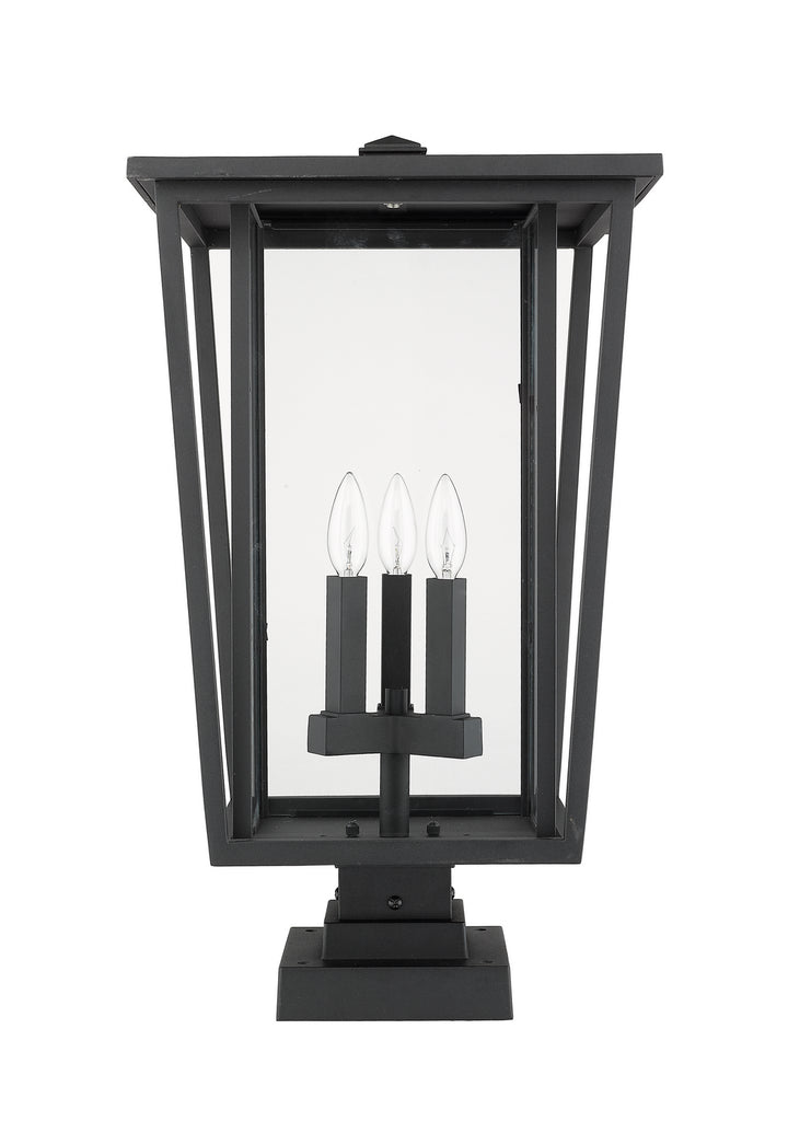 Z-Lite Canada - 571PHXLS-SQPM-BK - Three Light Outdoor Pier Mounted Fixture - Seoul - Black