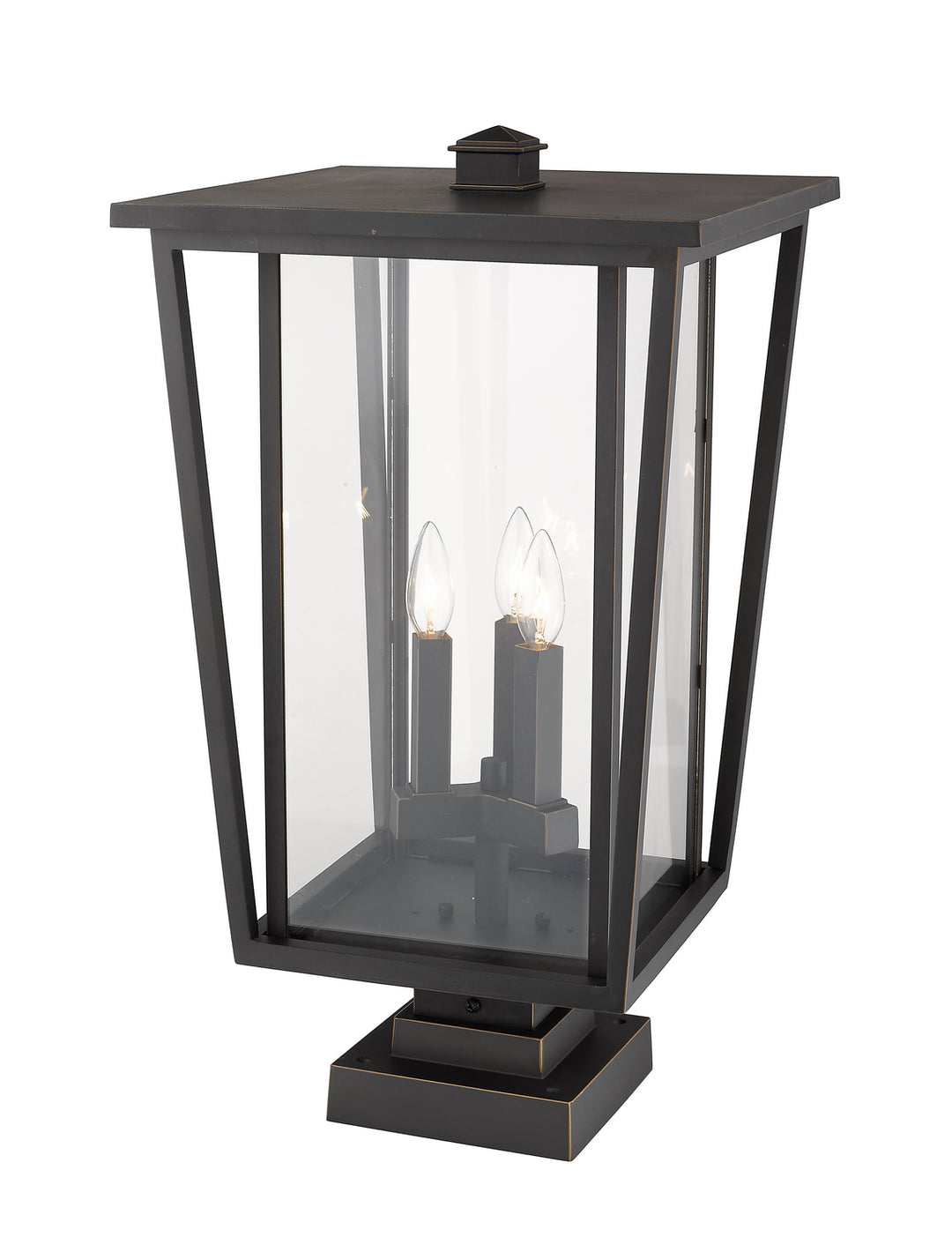 Z-Lite Canada - 571PHXLS-SQPM-ORB - Three Light Outdoor Pier Mounted Fixture - Seoul - Oil Rubbed Bronze