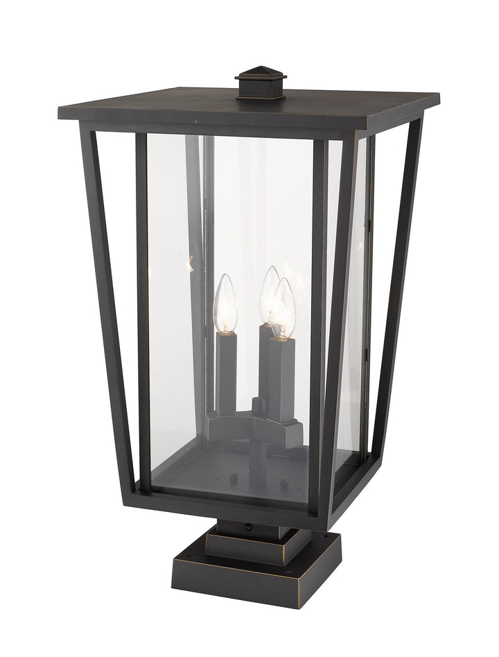 Z-Lite Canada - 571PHXLS-SQPM-ORB - Three Light Outdoor Pier Mounted Fixture - Seoul - Oil Rubbed Bronze