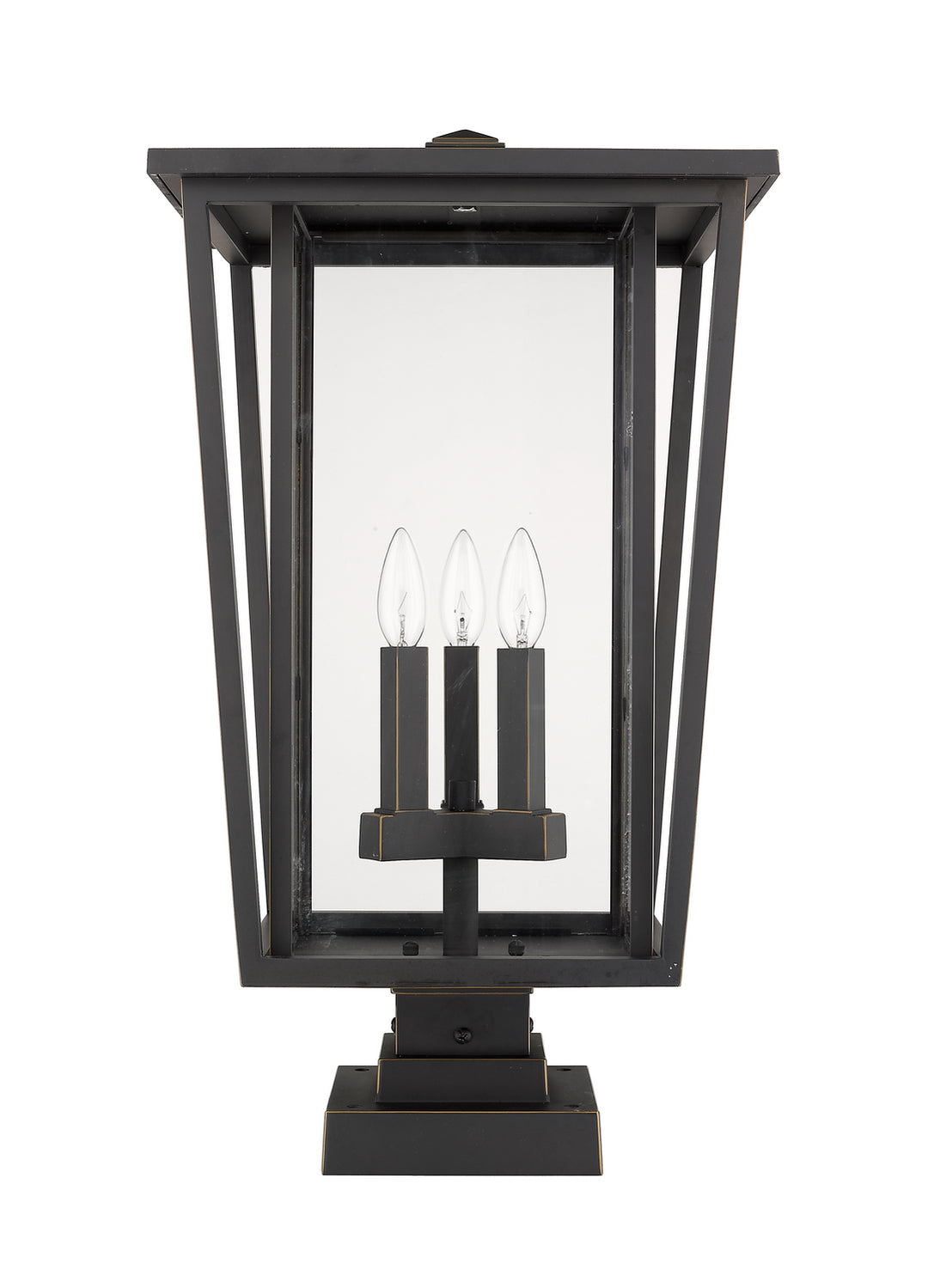 Z-Lite Canada - 571PHXLS-SQPM-ORB - Three Light Outdoor Pier Mounted Fixture - Seoul - Oil Rubbed Bronze