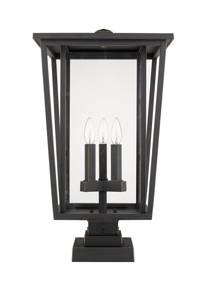 Z-Lite Canada - 571PHXLS-SQPM-ORB - Three Light Outdoor Pier Mounted Fixture - Seoul - Oil Rubbed Bronze