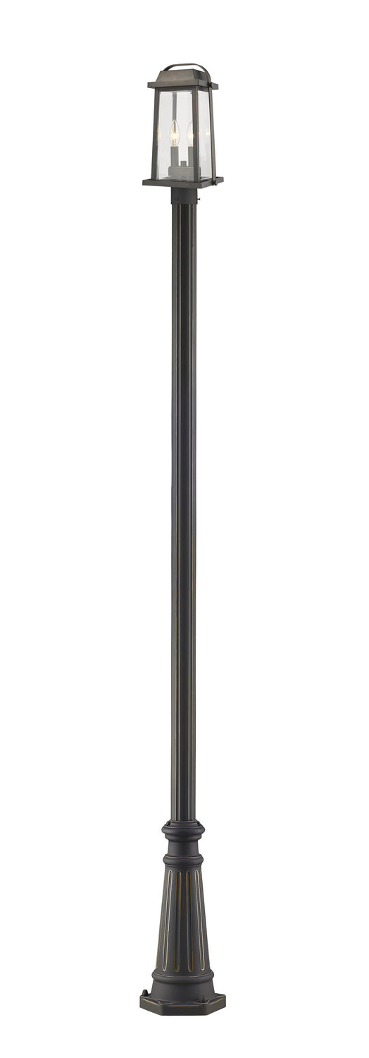 Millworks Two Light Outdoor Post Mounted Fixture in Oil Rubbed Bronze - available from The Lighting Shoppe, trusted by Canadian homeowners