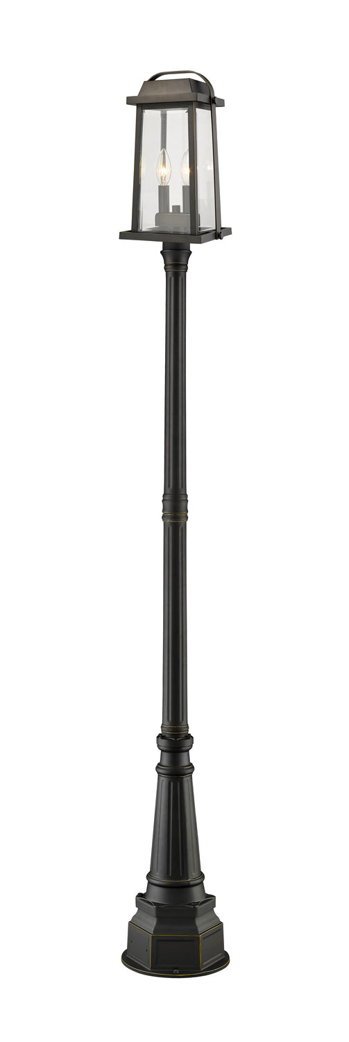 Millworks Two Light Outdoor Post Mounted Fixture in Oil Rubbed Bronze - available from The Lighting Shoppe, trusted by Canadian homeowners