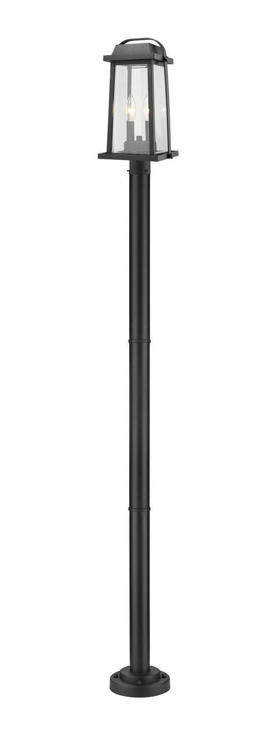 Millworks Two Light Outdoor Post Mounted Fixture in Black - available from The Lighting Shoppe, trusted by Canadian homeowners