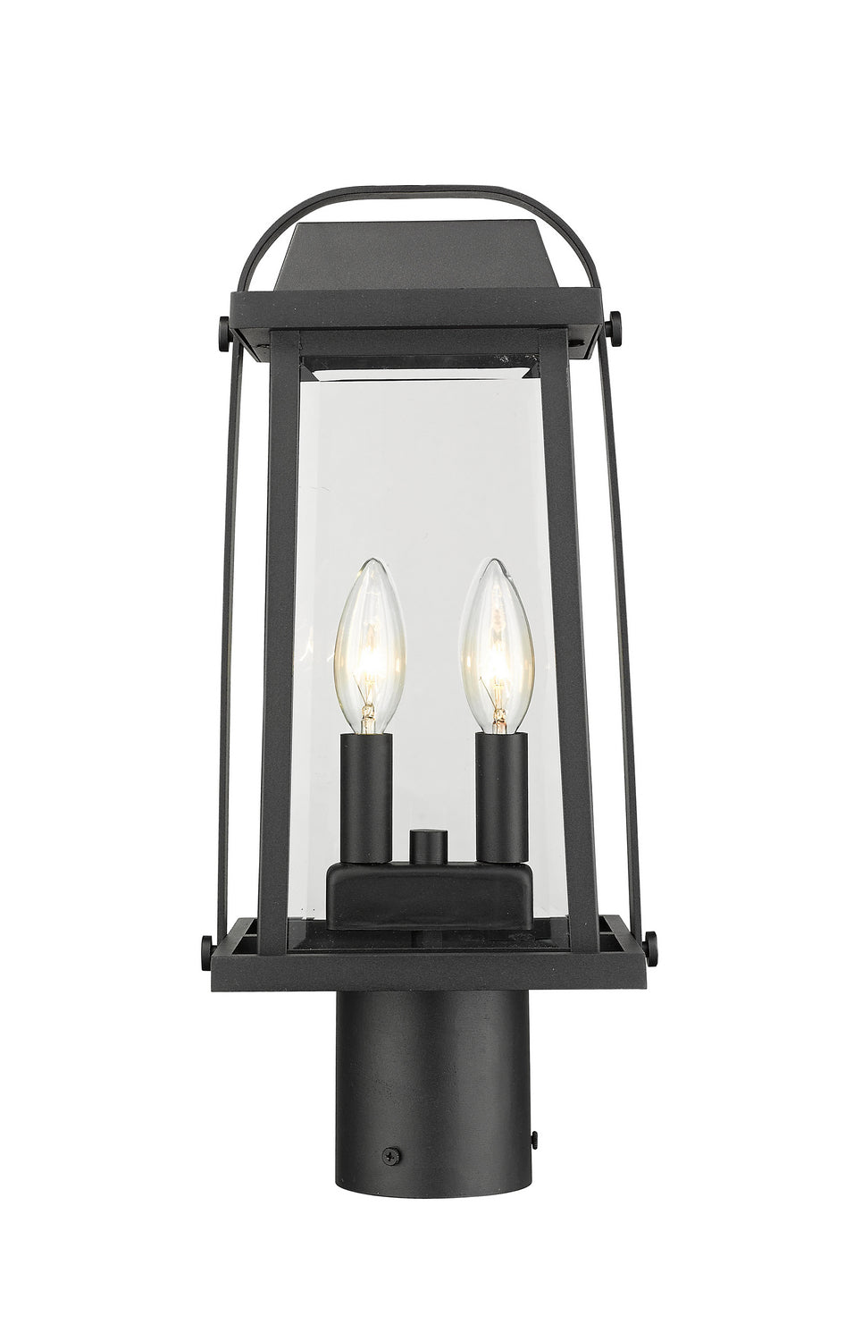 Millworks Two Light Outdoor Post Mount Fixture in Black - available from The Lighting Shoppe, trusted by Canadian homeowners