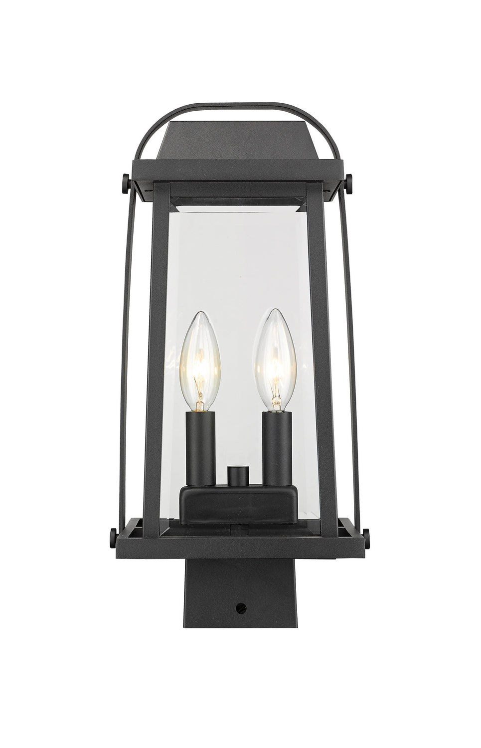 Millworks Two Light Outdoor Post Mount Fixture in Black - available from The Lighting Shoppe, trusted by Canadian homeowners