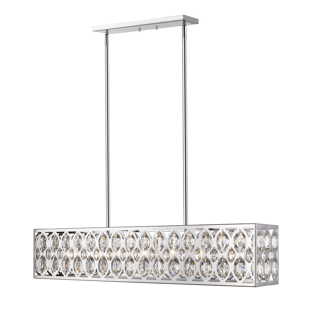 Dealey Seven Light Linear Chandelier in Chrome - available from The Lighting Shoppe, trusted by Canadian homeowners