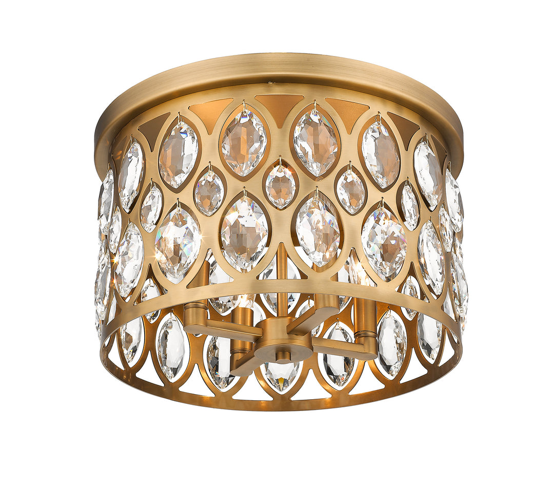 Z-Lite Canada - 6010F15HB - Four Light Flush Mount - Dealey - Heirloom Brass