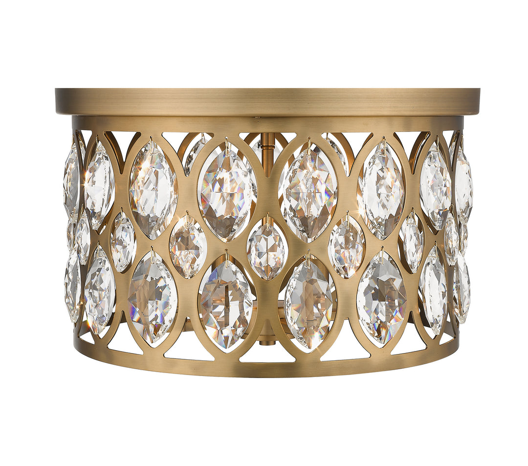 Dealey Four Light Flush Mount in Heirloom Brass - available from The Lighting Shoppe, trusted by Canadian homeowners
