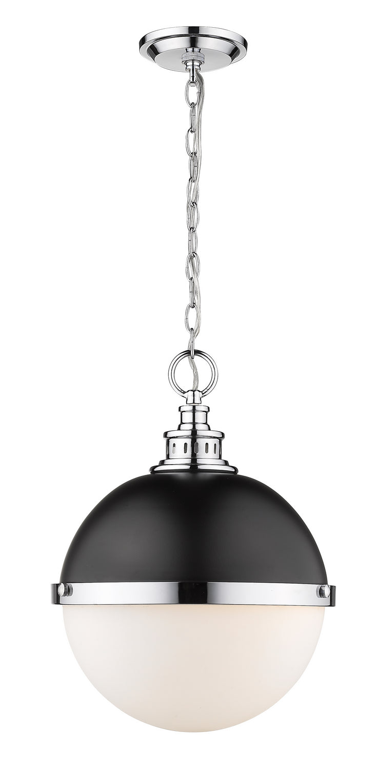 Peyton Two Light Pendant in Matte Black + Chrome - available from The Lighting Shoppe, trusted by Canadian homeowners