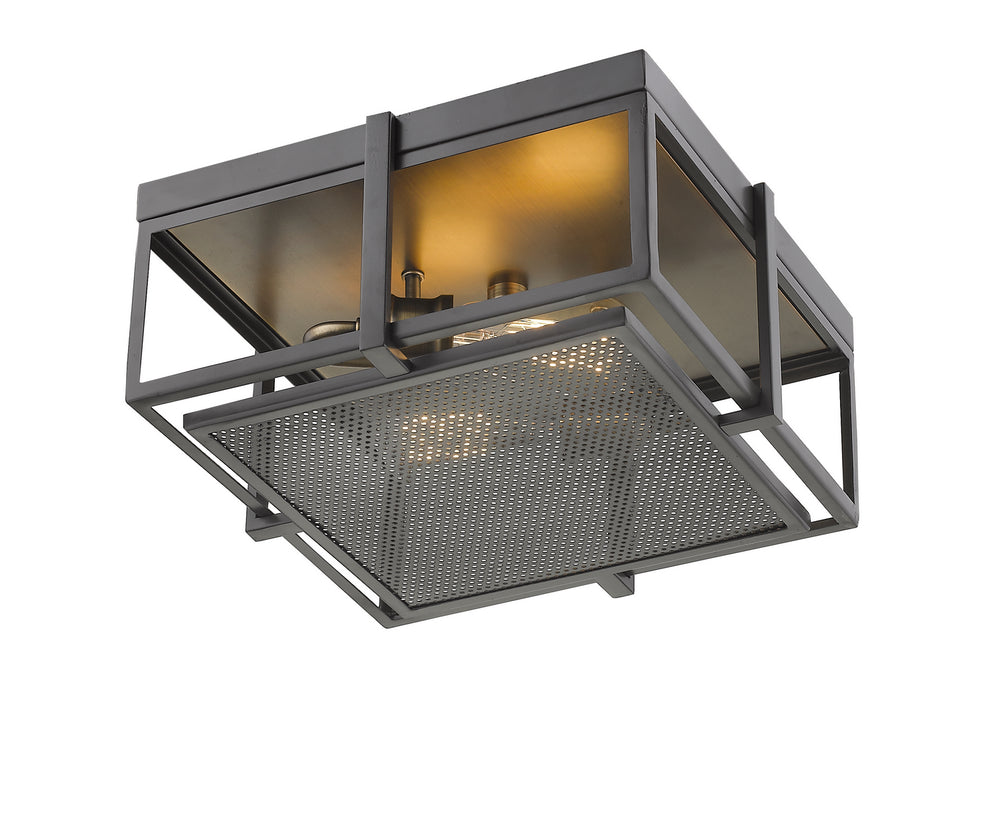 Z-Lite Canada - 724F13-BRZ+HBR - Two Light Flush Mount - Halcyon - Bronze + Heritage Brass