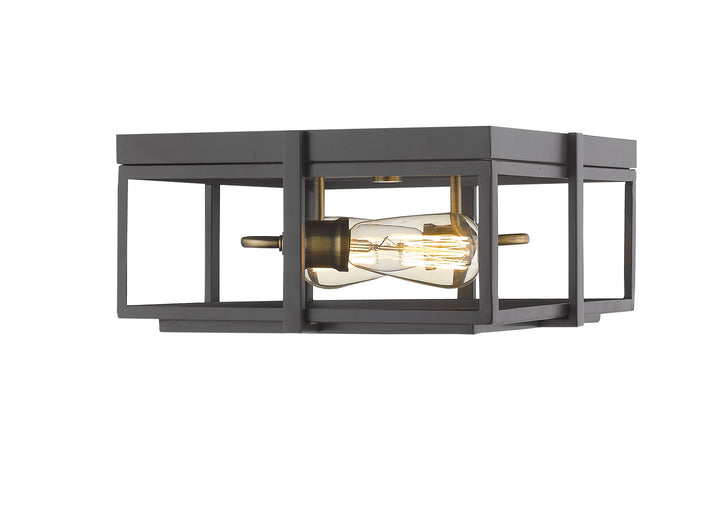 Z-Lite Canada - 724F13-BRZ+HBR - Two Light Flush Mount - Halcyon - Bronze + Heritage Brass
