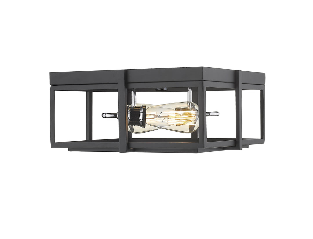 Z-Lite Canada - 724F13-MB+CH - Two Light Flush Mount - Halcyon - Matte Black + Chrome