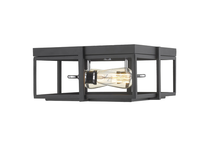 Z-Lite Canada - 724F13-MB+CH - Two Light Flush Mount - Halcyon - Matte Black + Chrome