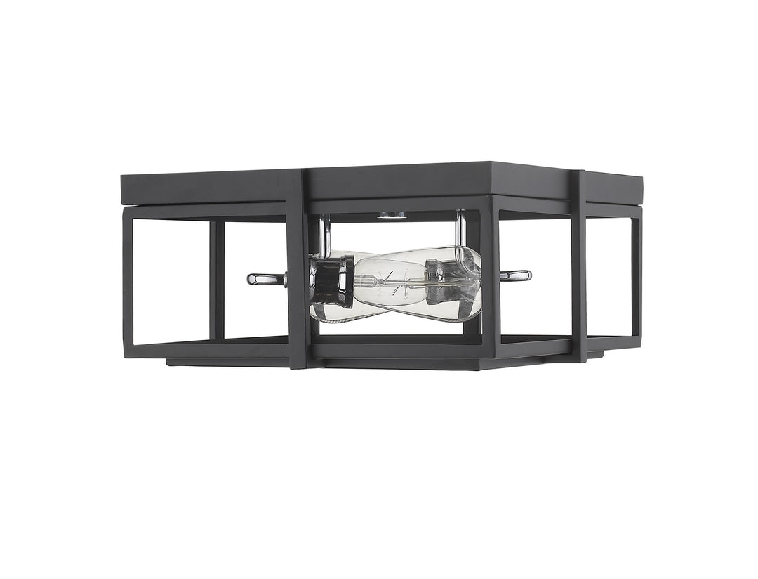 Z-Lite Canada - 724F13-MB+CH - Two Light Flush Mount - Halcyon - Matte Black + Chrome