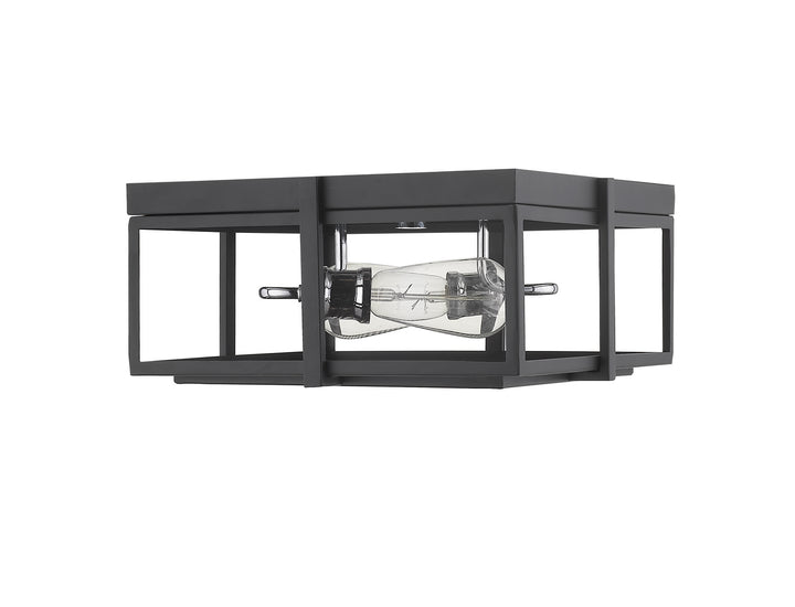 Z-Lite Canada - 724F13-MB+CH - Two Light Flush Mount - Halcyon - Matte Black + Chrome